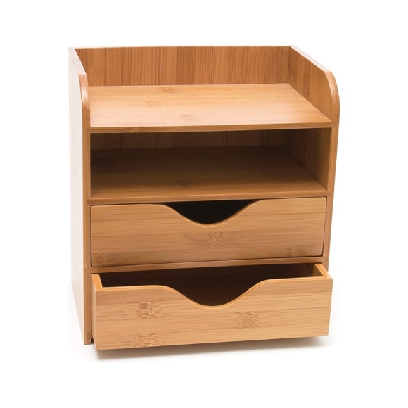Lipper - Bamboo 4-tier Desk Organizer Office | New - Picture 1 of 3